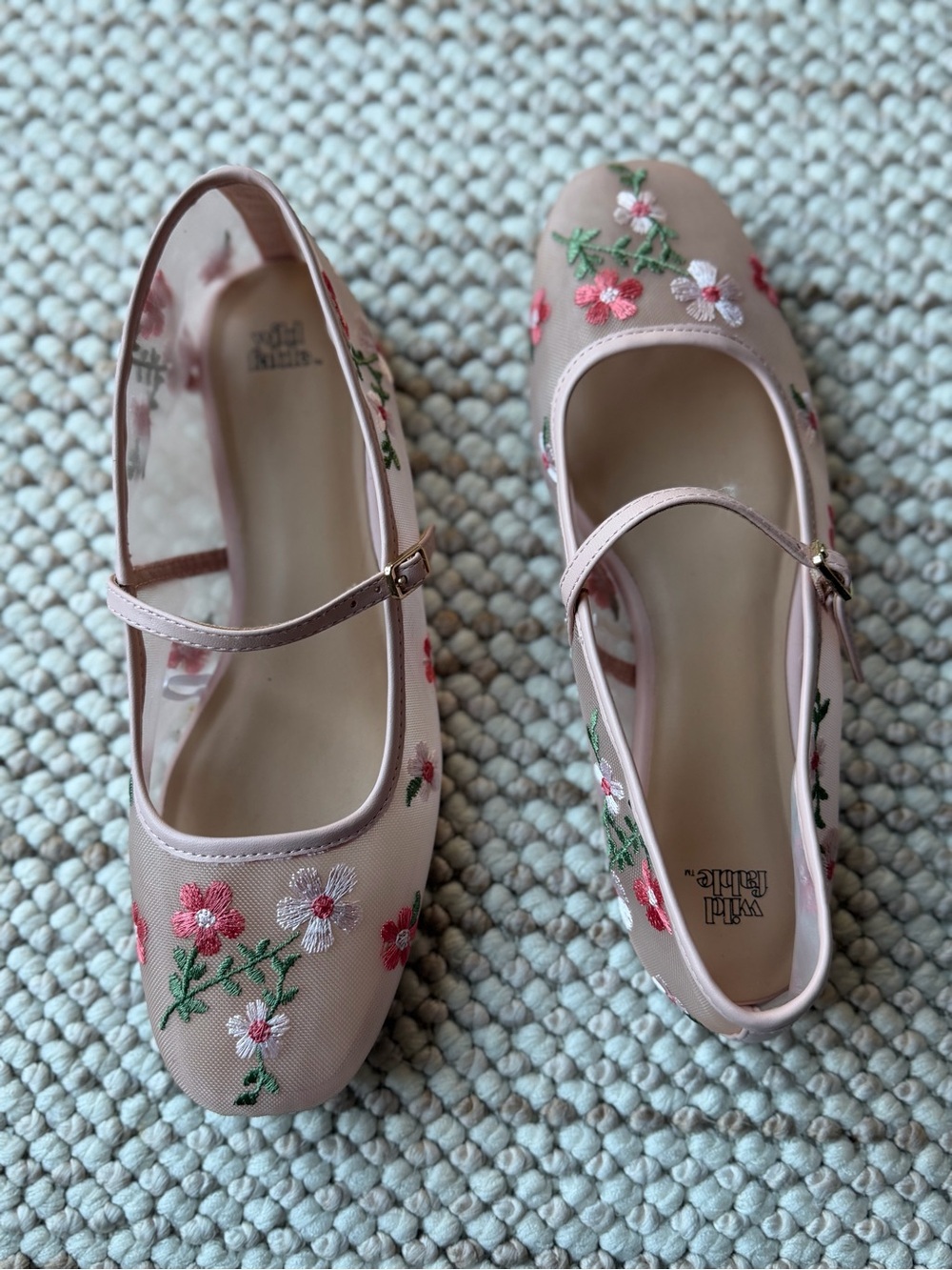 Blush Pink Floral Embroidered Ballet Flats